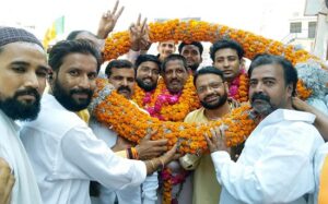 भाजपा अल्पसंख्यक मोर्चा के जिलाध्यक्ष का शहर में जगह-जगह स्वागत