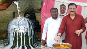 मनकामेश्वर धाम में सवा लाख पार्थिव शिवलिंग का हुआ रुद्राभिषेक